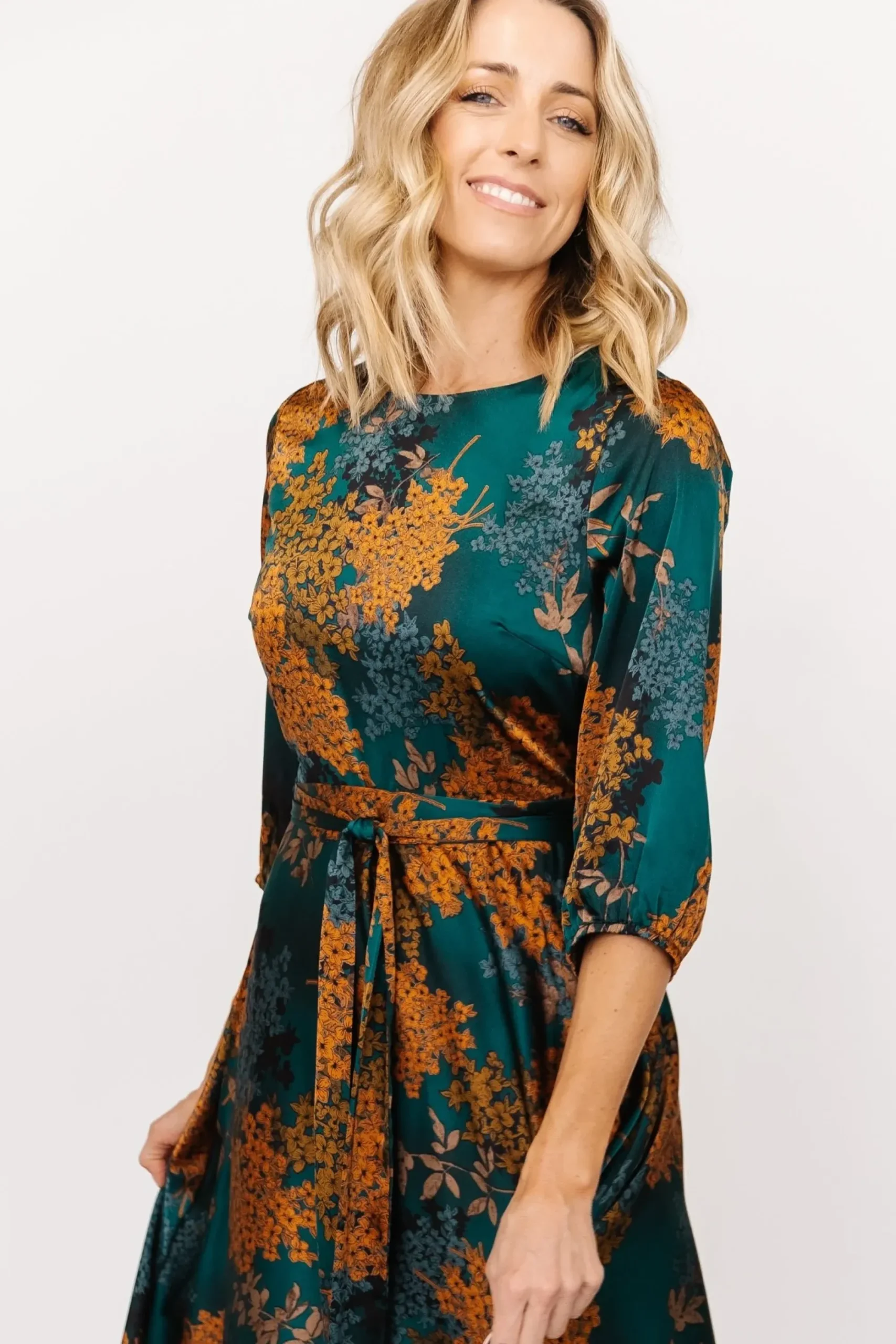 Online Baltic Born Paula Satin Maxi Dress | Jade Multi