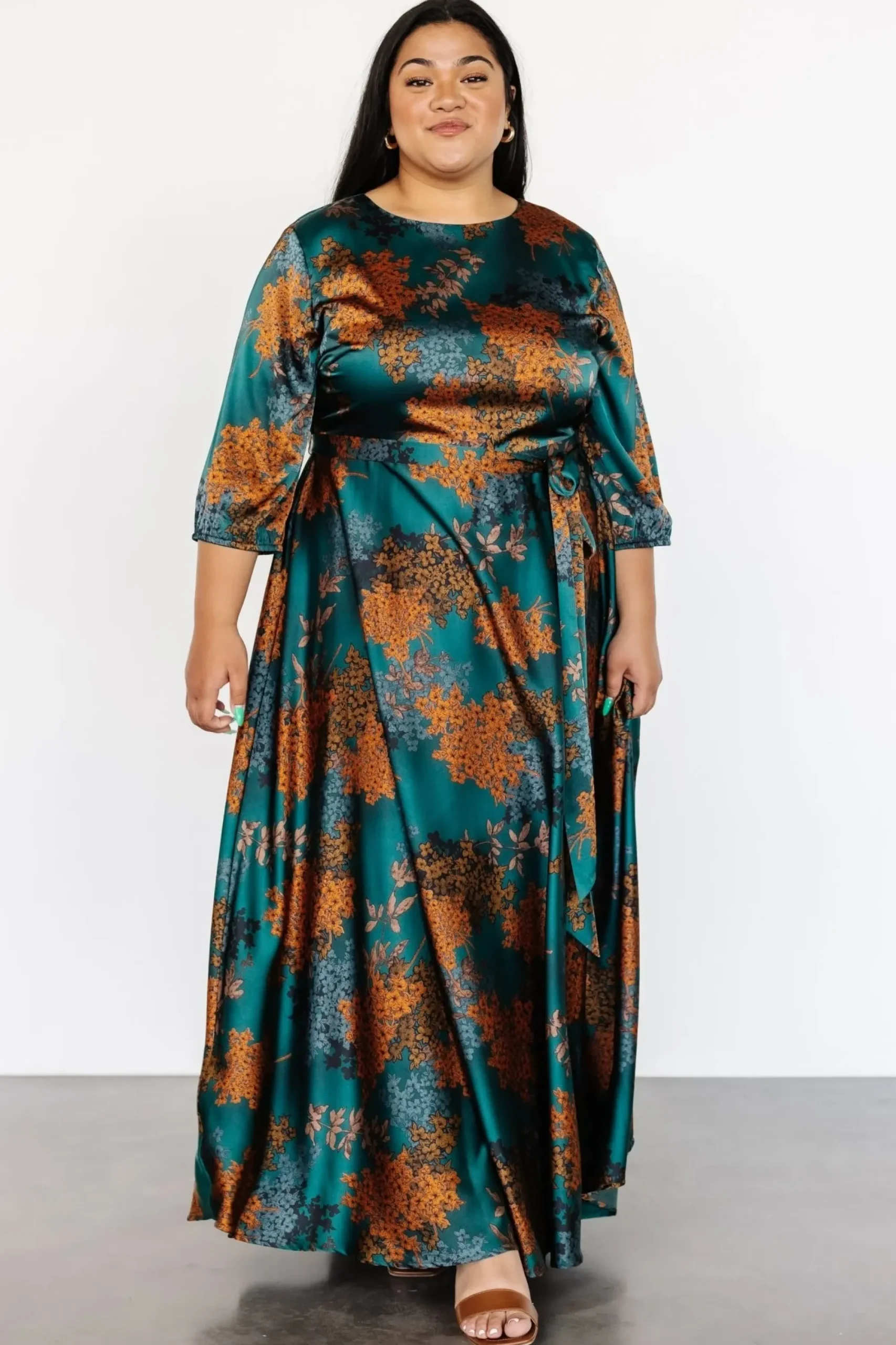 Online Baltic Born Paula Satin Maxi Dress | Jade Multi