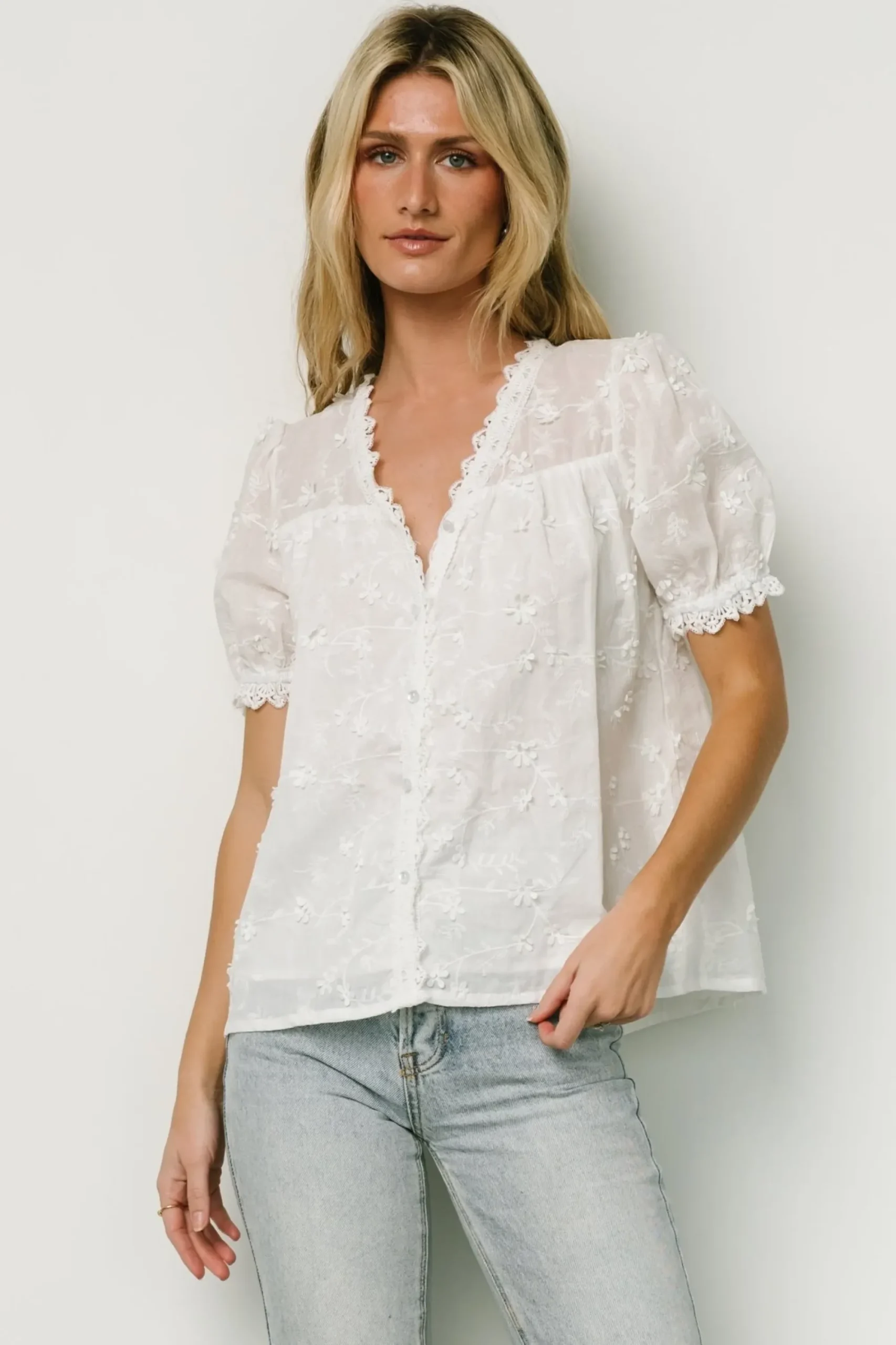 Sale Baltic Born Pauline Embossed Top | Off White
