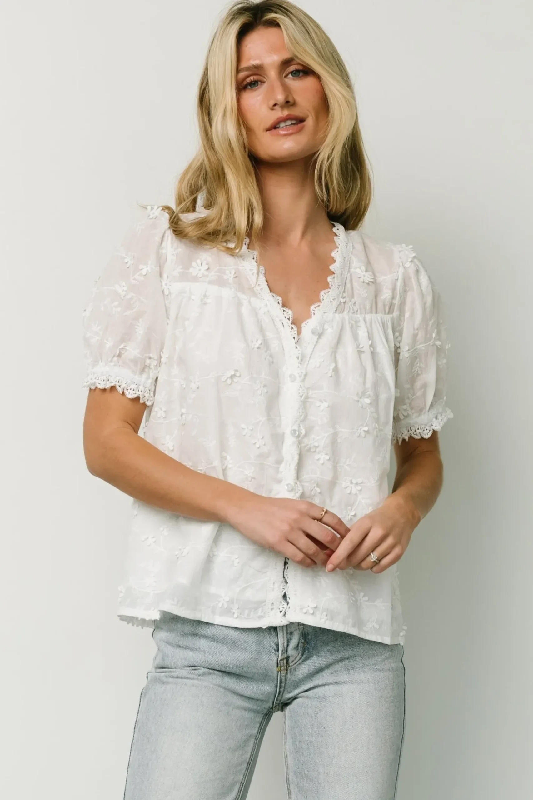 Sale Baltic Born Pauline Embossed Top | Off White