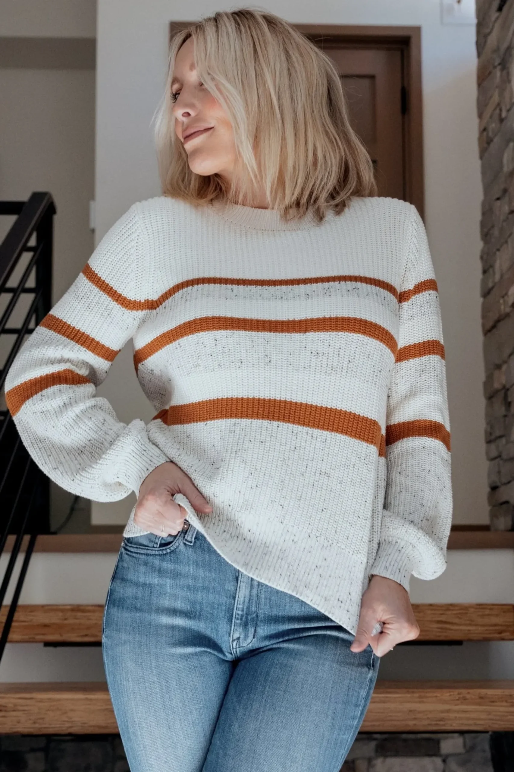 Clearance Baltic Born Peyton Striped Sweater | Cream + Camel