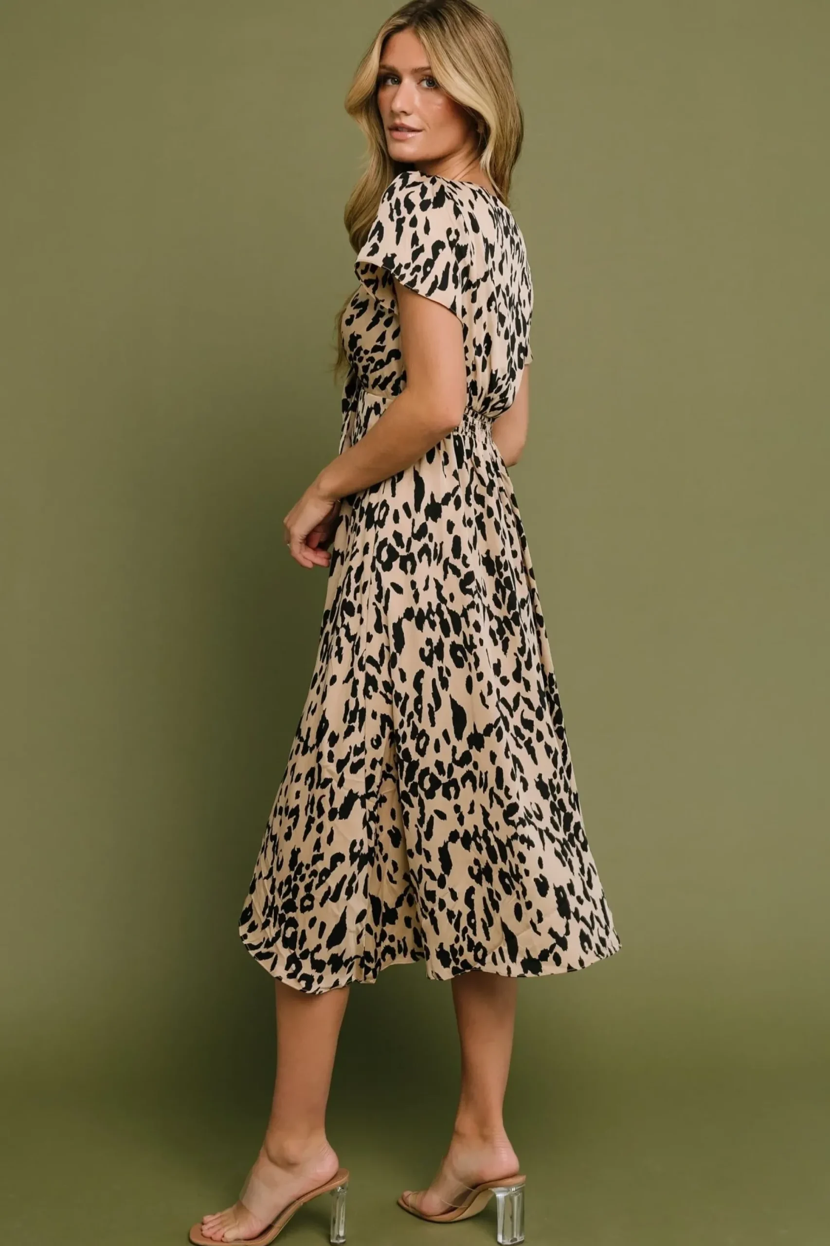 Outlet Baltic Born Poppy Satin Midi Dress | Animal Print