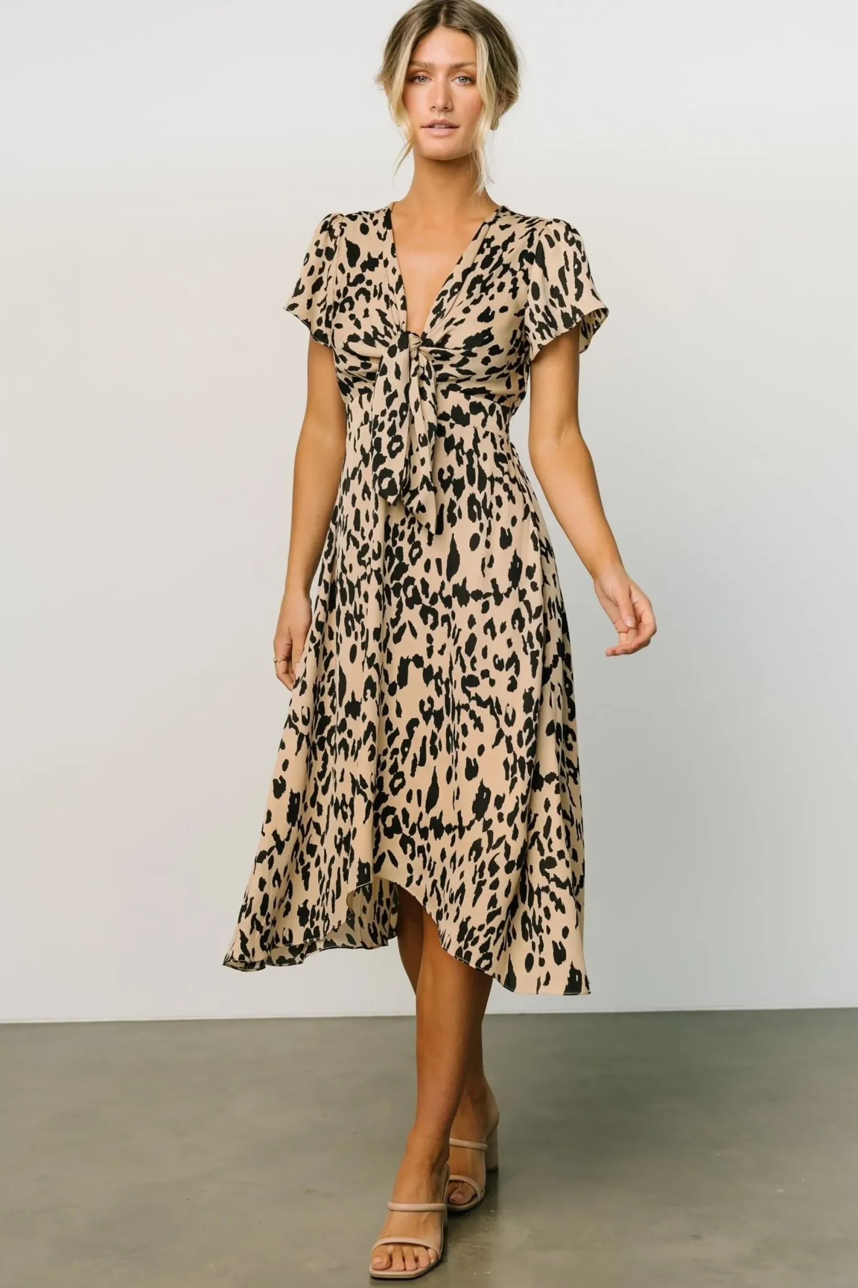 Outlet Baltic Born Poppy Satin Midi Dress | Animal Print