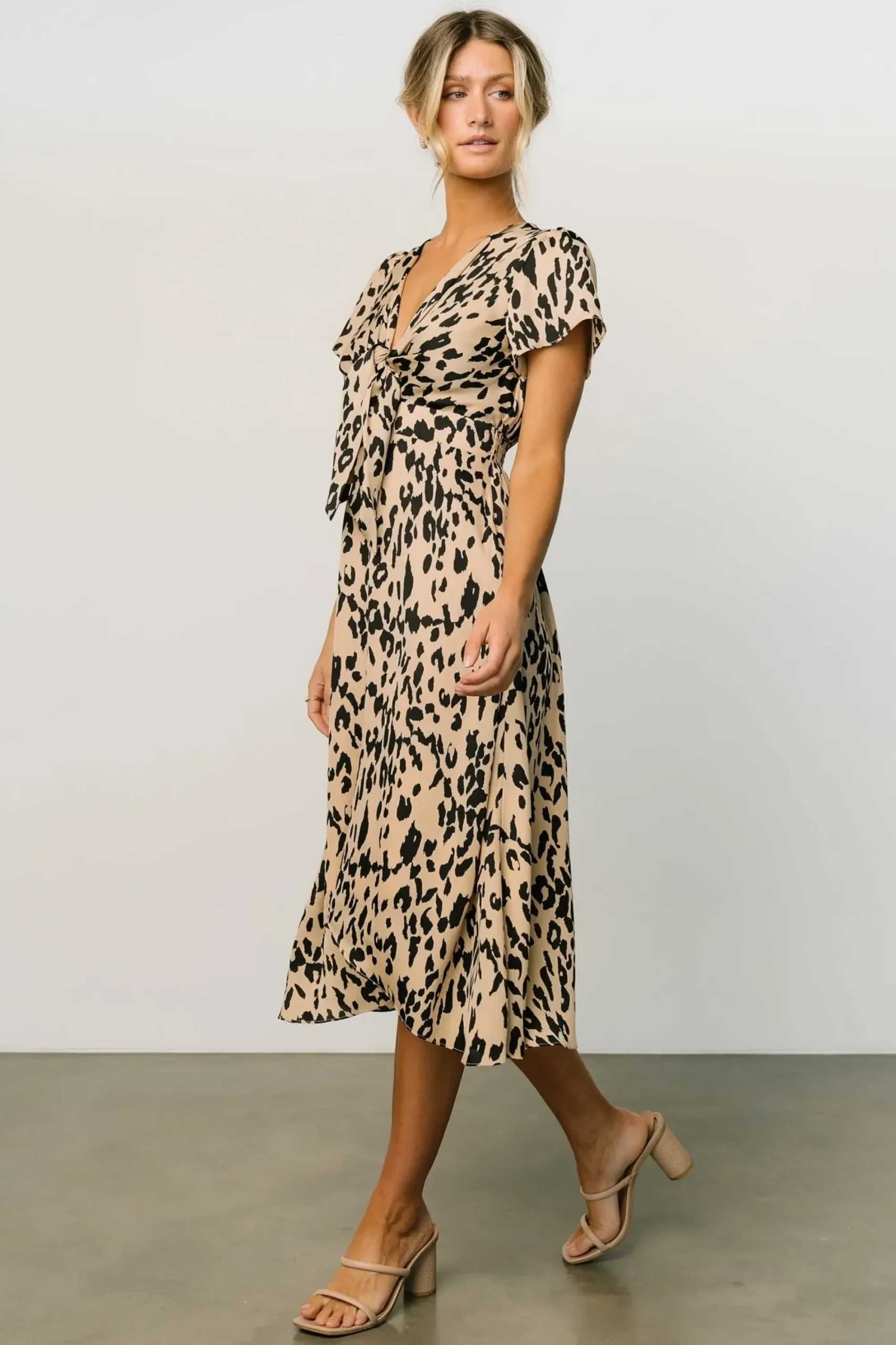 Outlet Baltic Born Poppy Satin Midi Dress | Animal Print