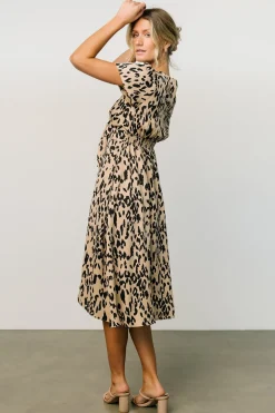 Outlet Baltic Born Poppy Satin Midi Dress | Animal Print