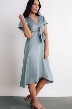 Online Baltic Born Poppy Satin Midi Dress | Light Blue