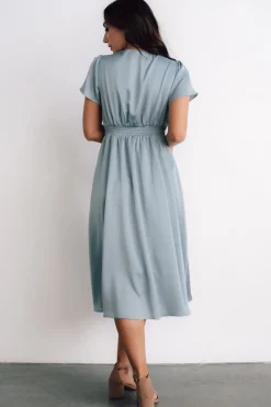 Online Baltic Born Poppy Satin Midi Dress | Light Blue
