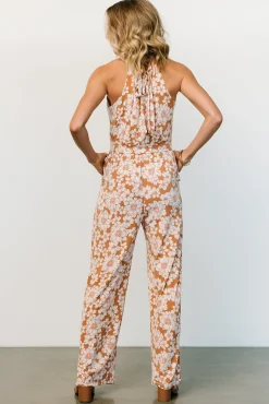 Outlet Baltic Born Porto Tie Jumpsuit | Camel Floral