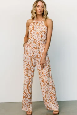 Outlet Baltic Born Porto Tie Jumpsuit | Camel Floral