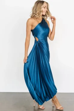 Fashion Baltic Born Presley One Shoulder Pleated Dress | Sapphire