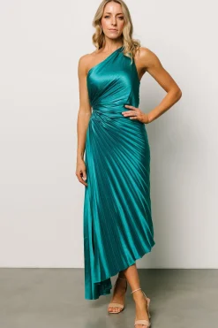 Fashion Baltic Born Presley One Shoulder Pleated Dress | Green