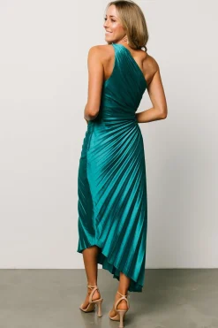 Fashion Baltic Born Presley One Shoulder Pleated Dress | Green