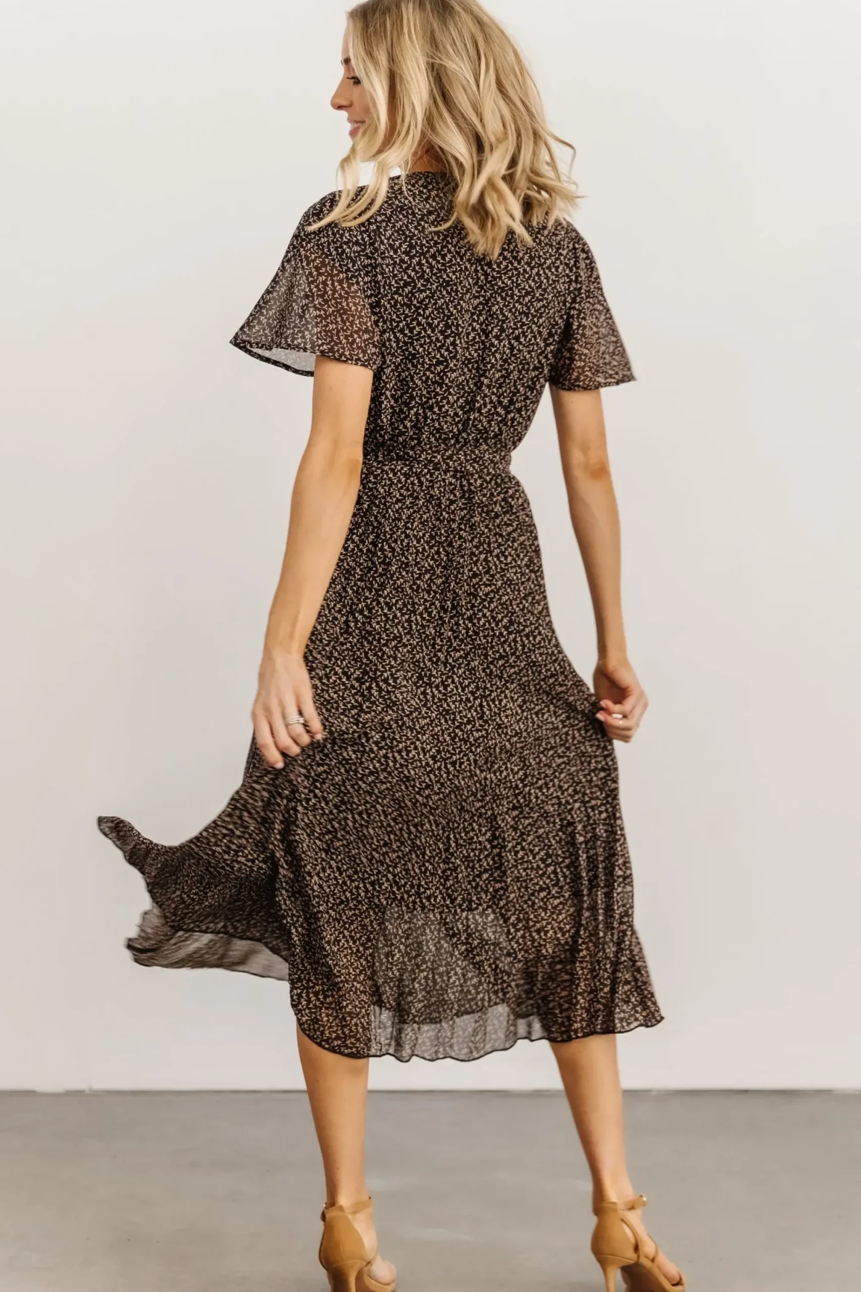 New Baltic Born Prim Pleated Dress | Black Print