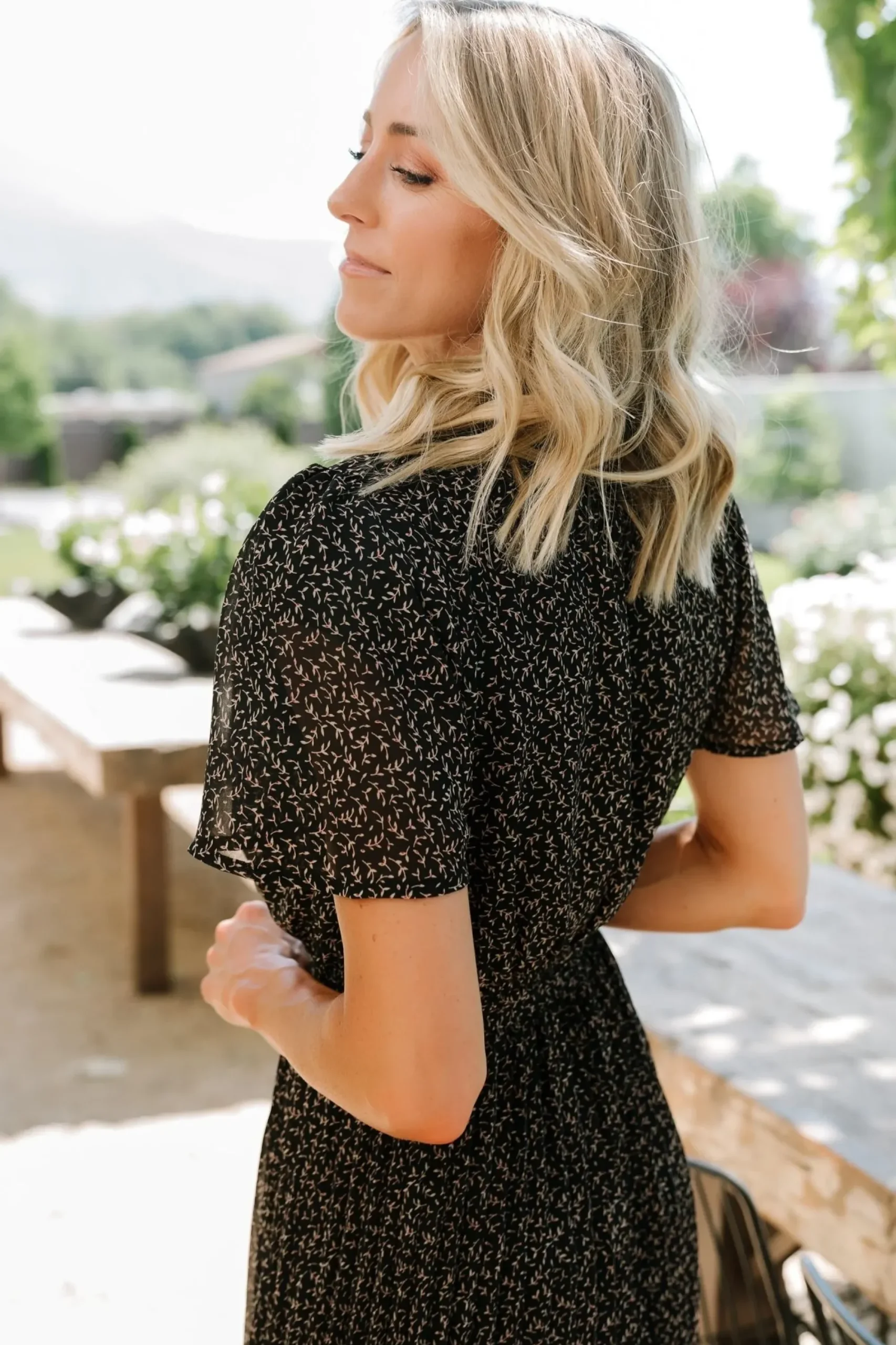 New Baltic Born Prim Pleated Dress | Black Print