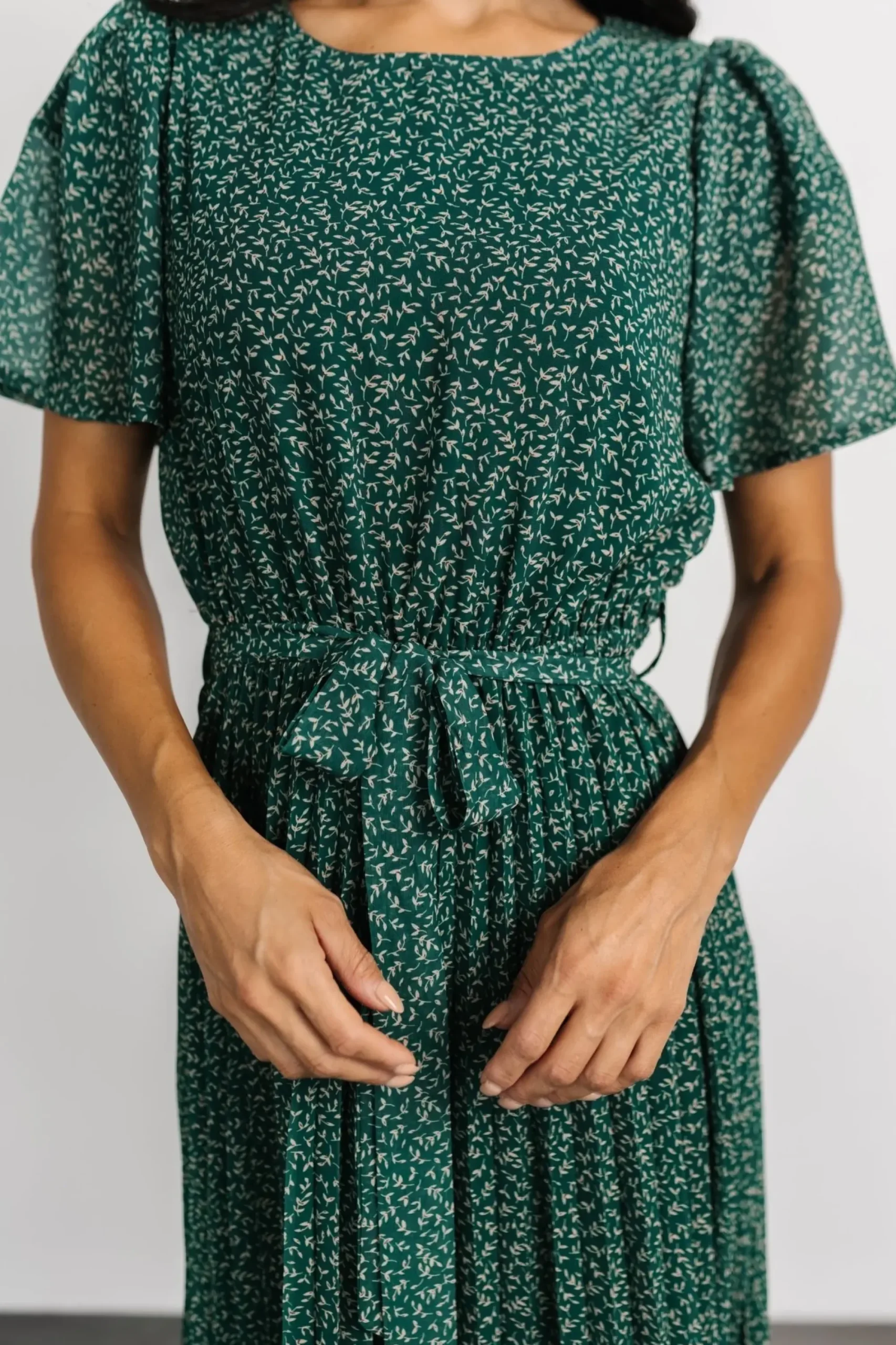 Clearance Baltic Born Prim Pleated Dress | Green Print