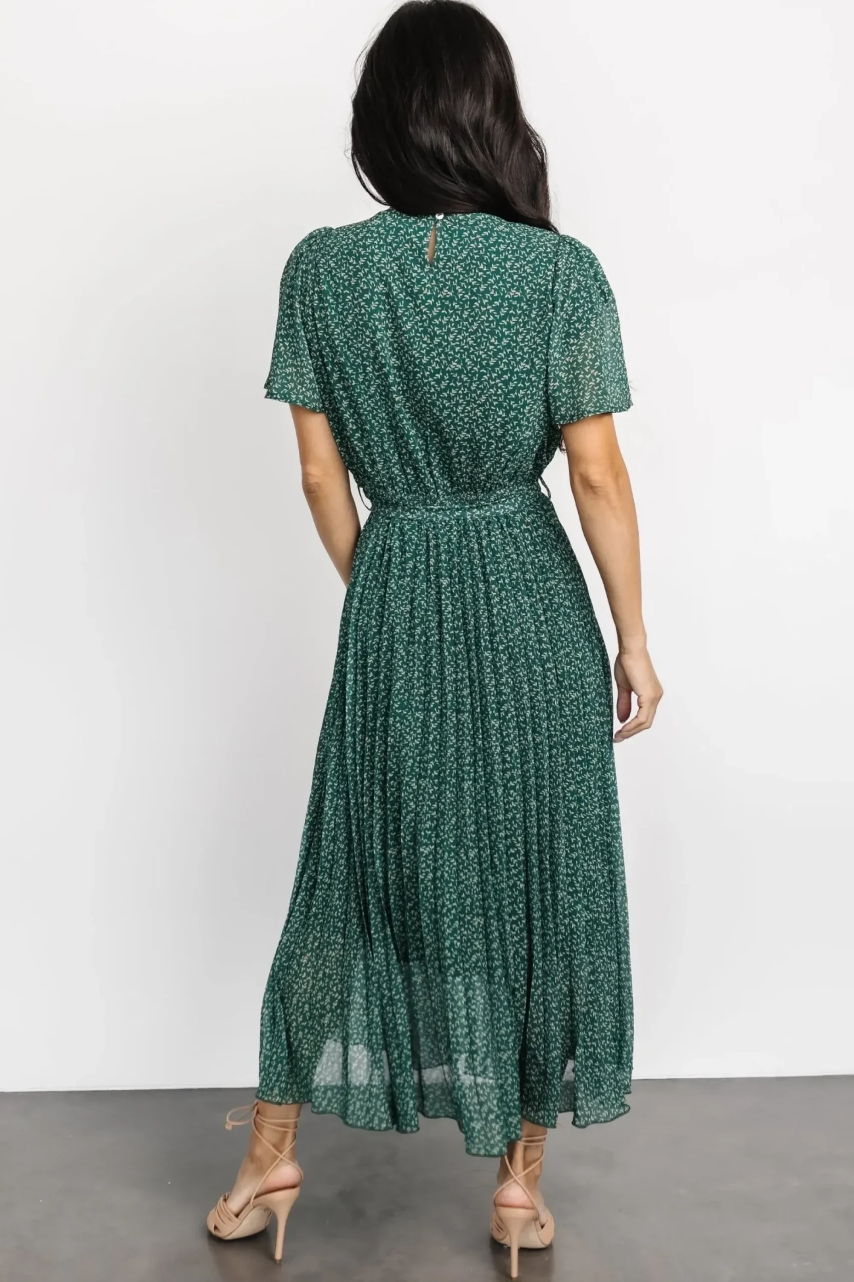 Clearance Baltic Born Prim Pleated Dress | Green Print