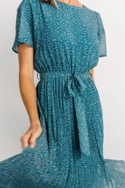 Clearance Baltic Born Prim Pleated Dress | Persian Blue Print
