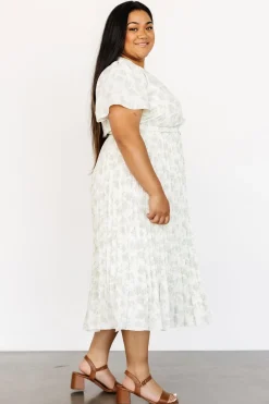 Discount Baltic Born Prim Pleated Dress | Vintage Olive Print