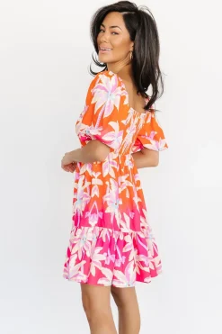 New Baltic Born Primavera Short Dress | Orange + Pink Multi