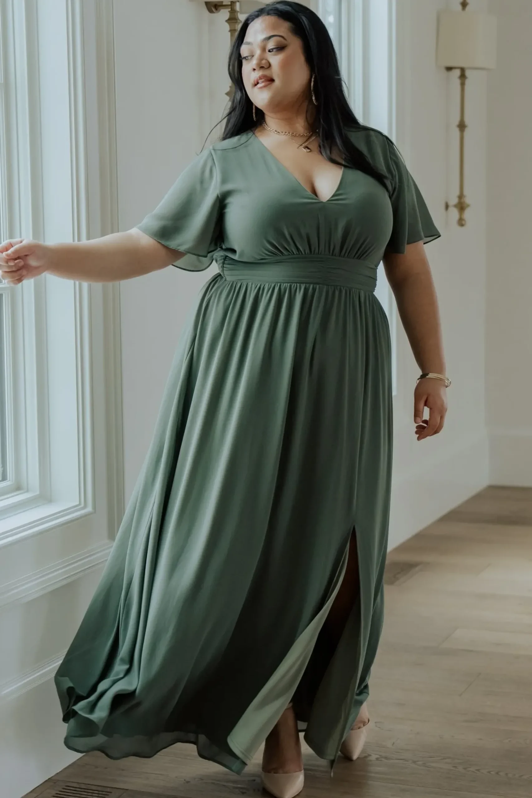 New Baltic Born Ramona Maxi Dress | Dark Sage