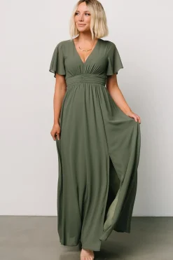 New Baltic Born Ramona Maxi Dress | Dark Sage