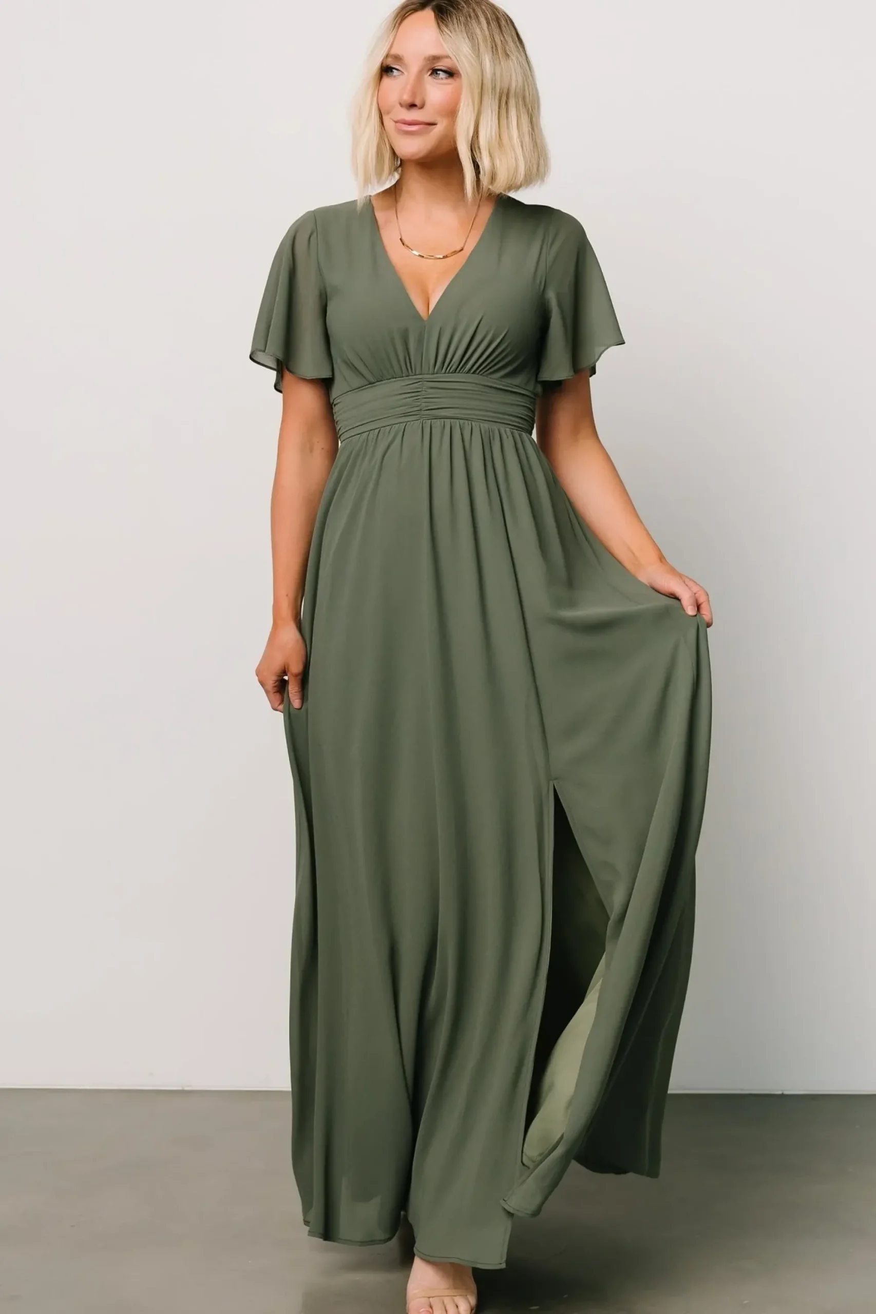 New Baltic Born Ramona Maxi Dress | Dark Sage