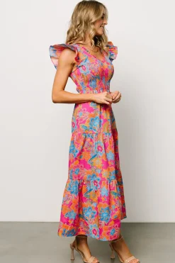 Clearance Baltic Born Ranchero Smocked Maxi Dress | Pink Multi