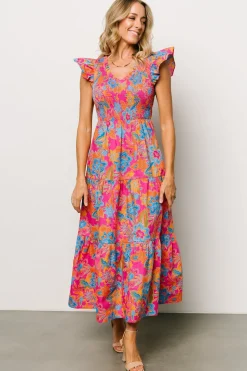 Clearance Baltic Born Ranchero Smocked Maxi Dress | Pink Multi