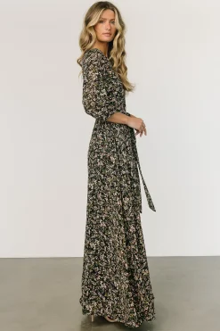 Hot Baltic Born Rebecca Maxi Dress | Black Floral