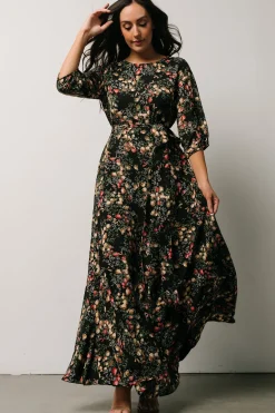 New Baltic Born Rebecca Maxi Dress | Black Pomegranate Print