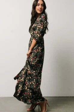 New Baltic Born Rebecca Maxi Dress | Black Pomegranate Print