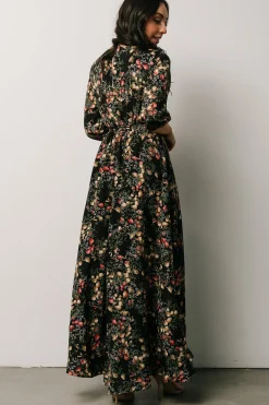 New Baltic Born Rebecca Maxi Dress | Black Pomegranate Print