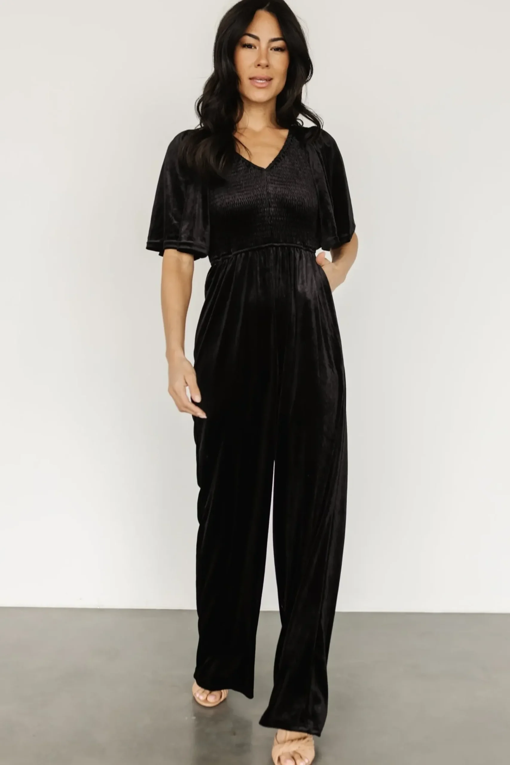 Online Baltic Born Regent Velvet Jumpsuit | Black