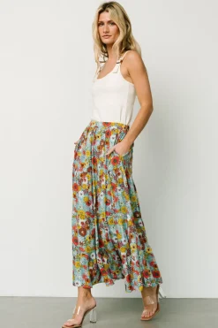 Outlet Baltic Born Reilly Maxi Skirt | Teal Flower Print