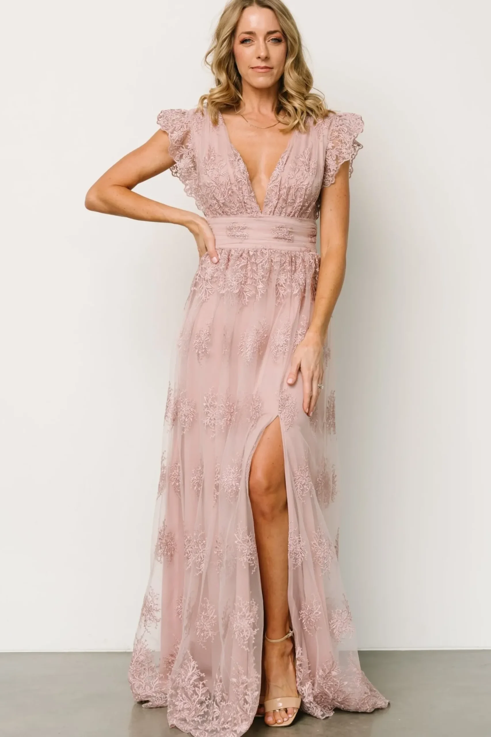 Sale Baltic Born Rhea Tulle Maxi Dress | Dusty Rose