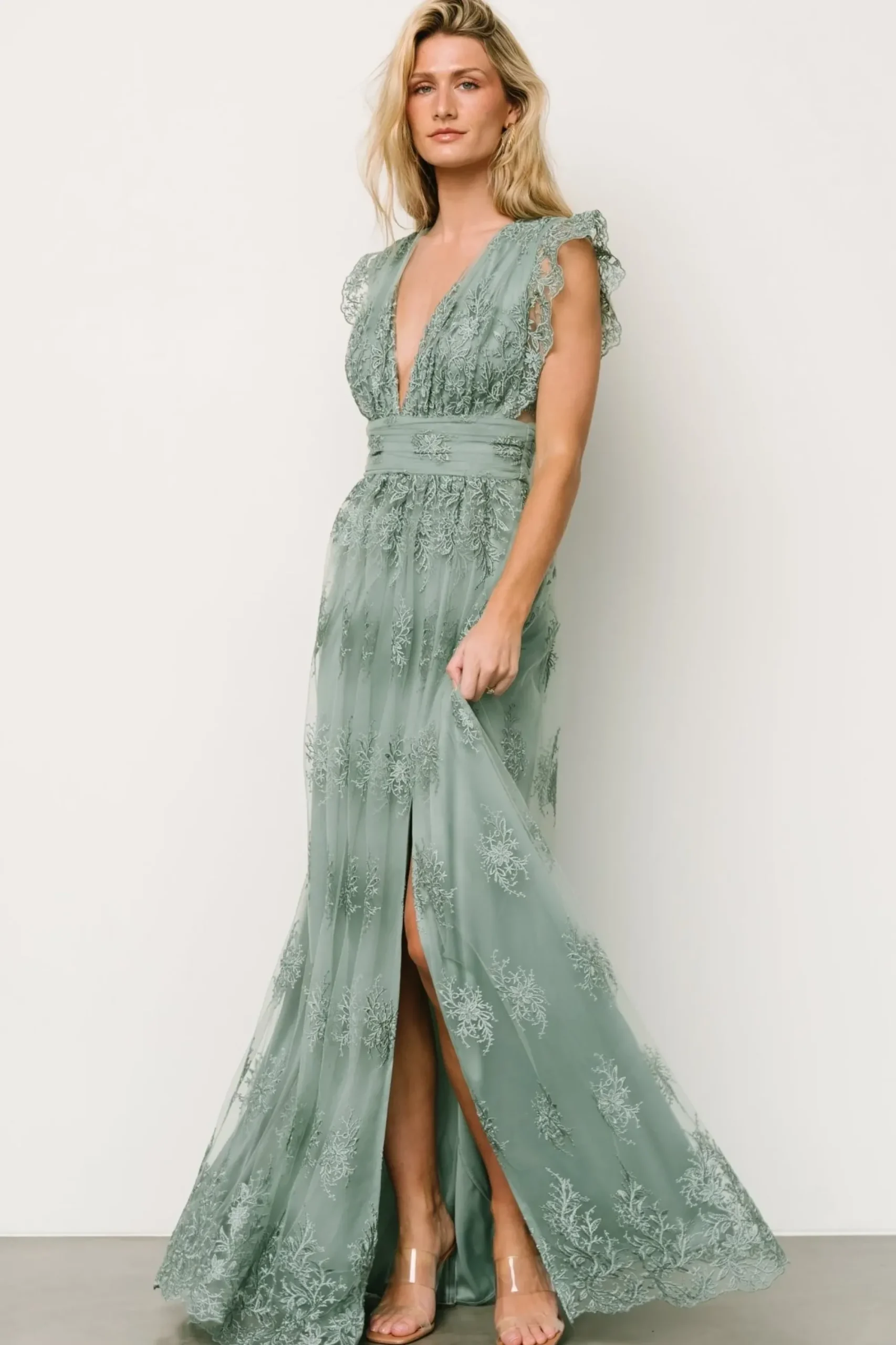 Outlet Baltic Born Rhea Tulle Maxi Dress | Eucalyptus