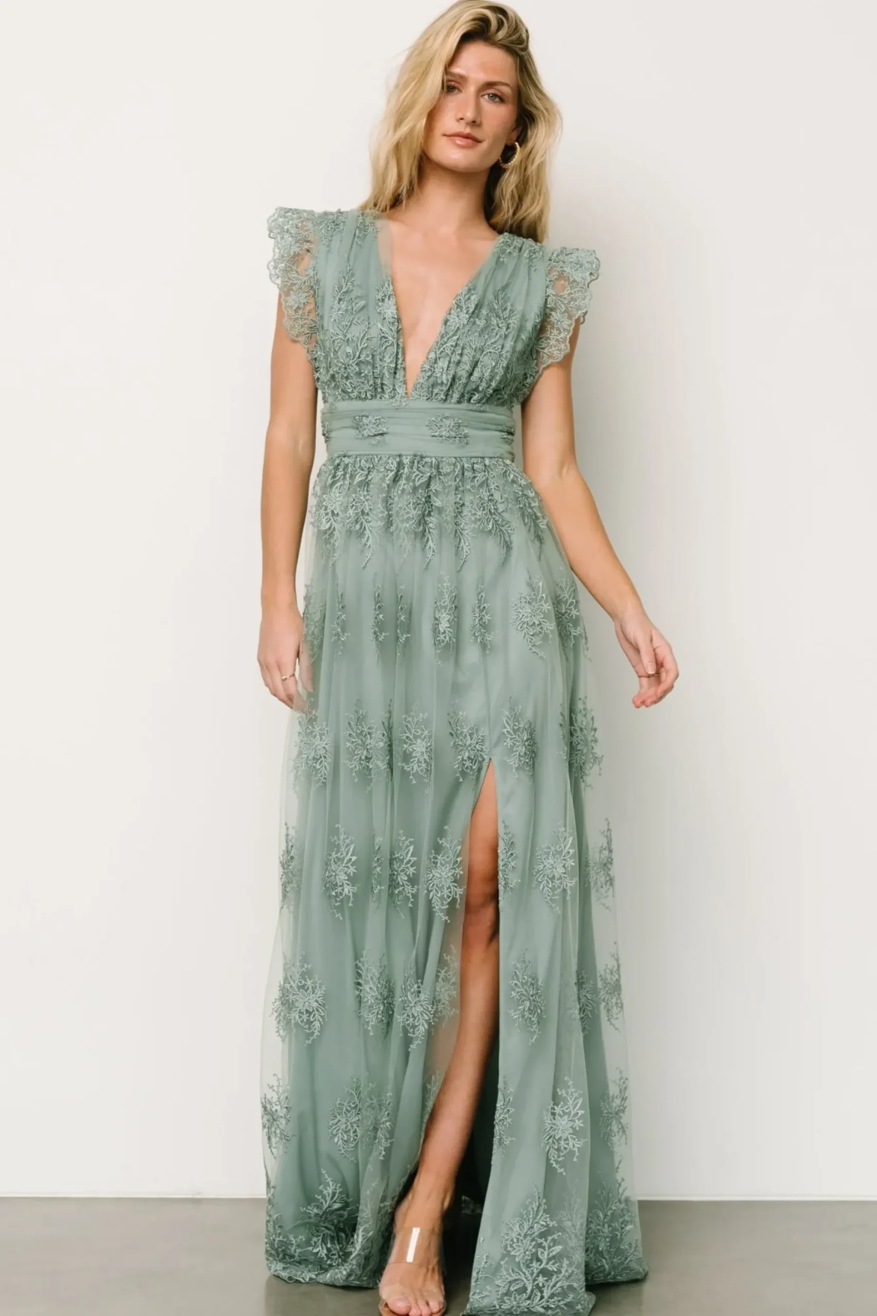 Outlet Baltic Born Rhea Tulle Maxi Dress | Eucalyptus