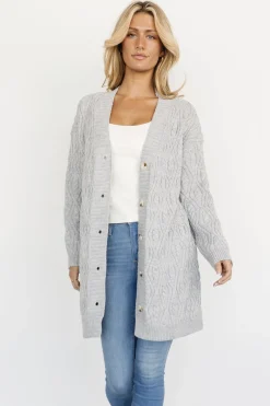 Hot Baltic Born Richey Cable Knit Cardigan | Gray