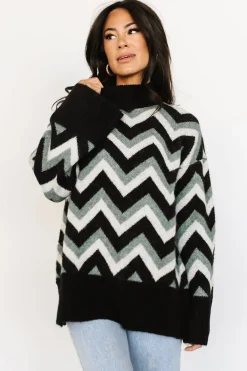 Clearance Baltic Born Ricks Sweater | Black + Green Multi