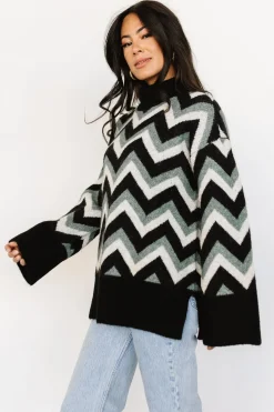 Clearance Baltic Born Ricks Sweater | Black + Green Multi