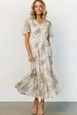 Outlet Baltic Born Roanoke Embossed Midi Dress | White Floral