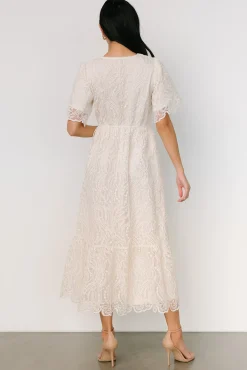 Sale Baltic Born Roanoke Embossed Midi Dress | Vintage Cream
