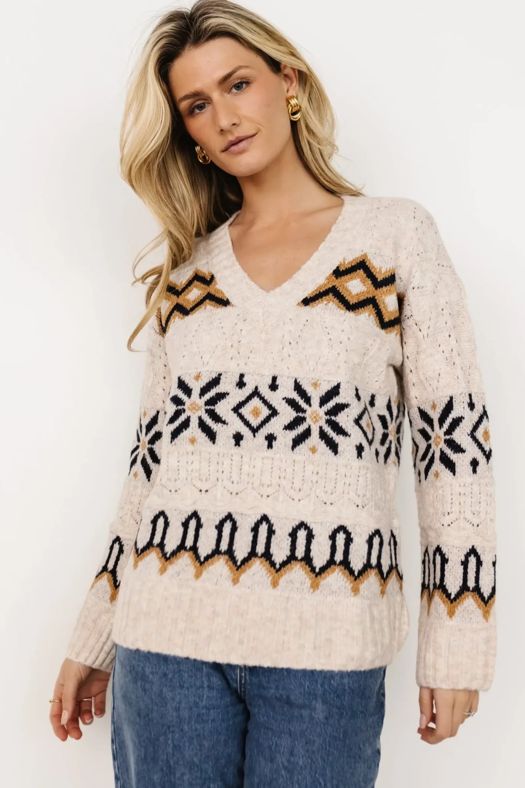 Online Baltic Born Romely Pointelle Sweater | Beige Multi