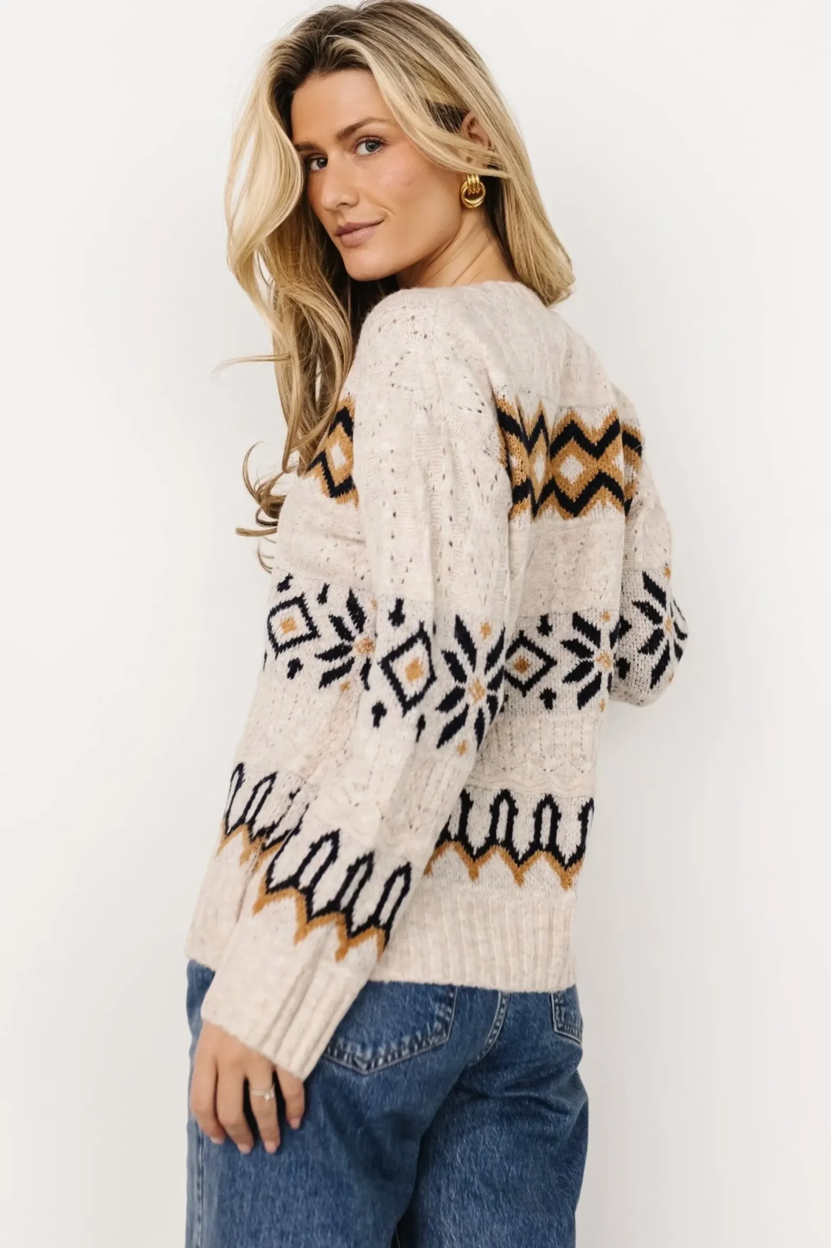 Online Baltic Born Romely Pointelle Sweater | Beige Multi