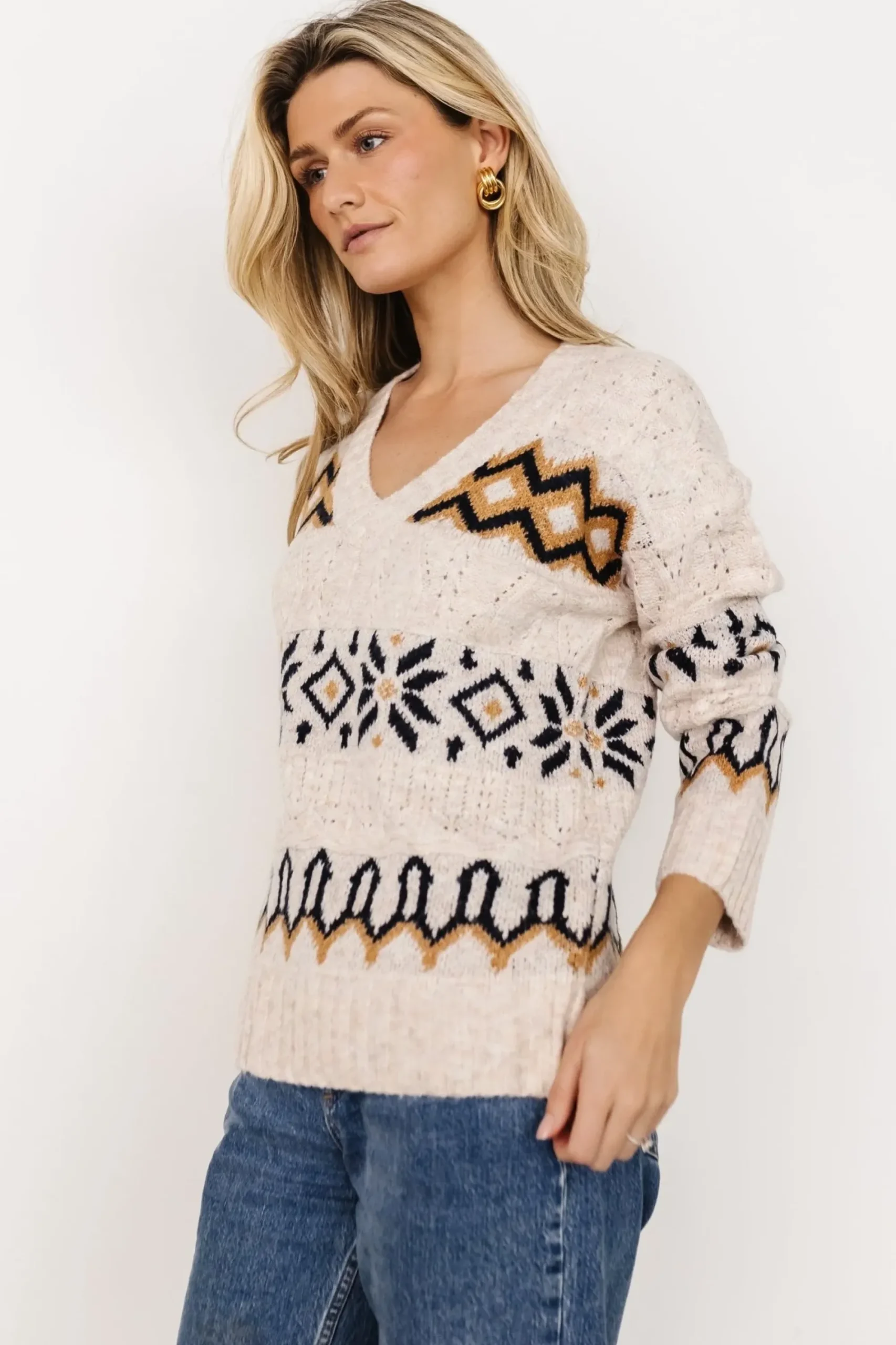 Online Baltic Born Romely Pointelle Sweater | Beige Multi