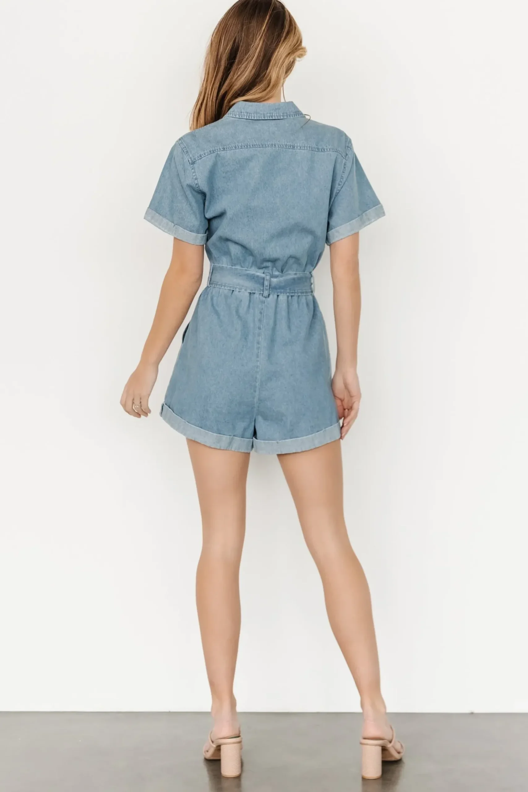 Outlet Baltic Born Ronan Button Down Romper | Denim
