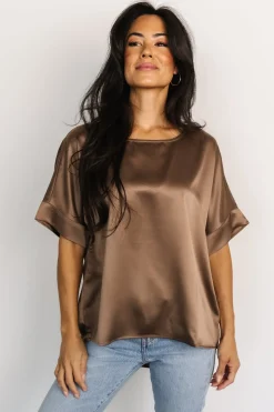 Hot Baltic Born Rory Satin Top | Brown