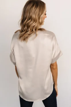 New Baltic Born Rory Satin Top | Pearl