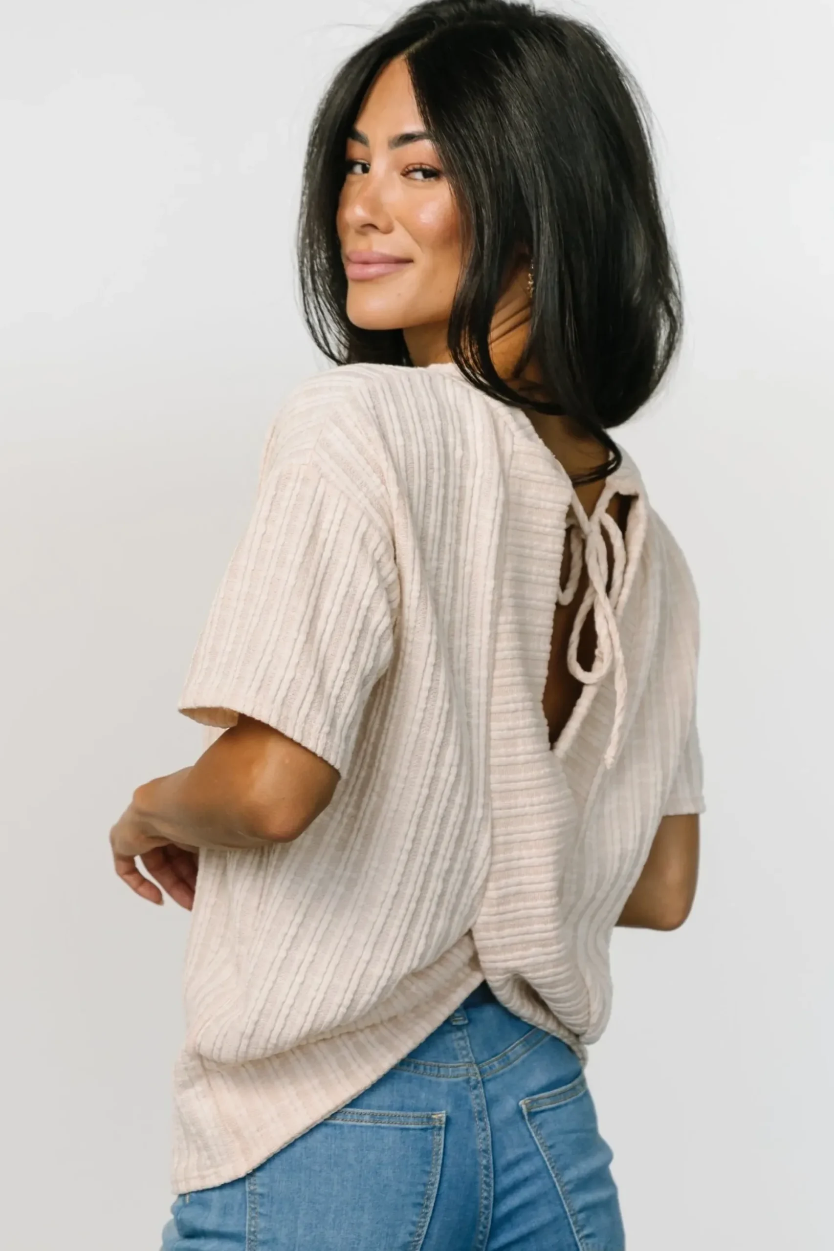 New Baltic Born Roxi Open Back Tie Top | Natural