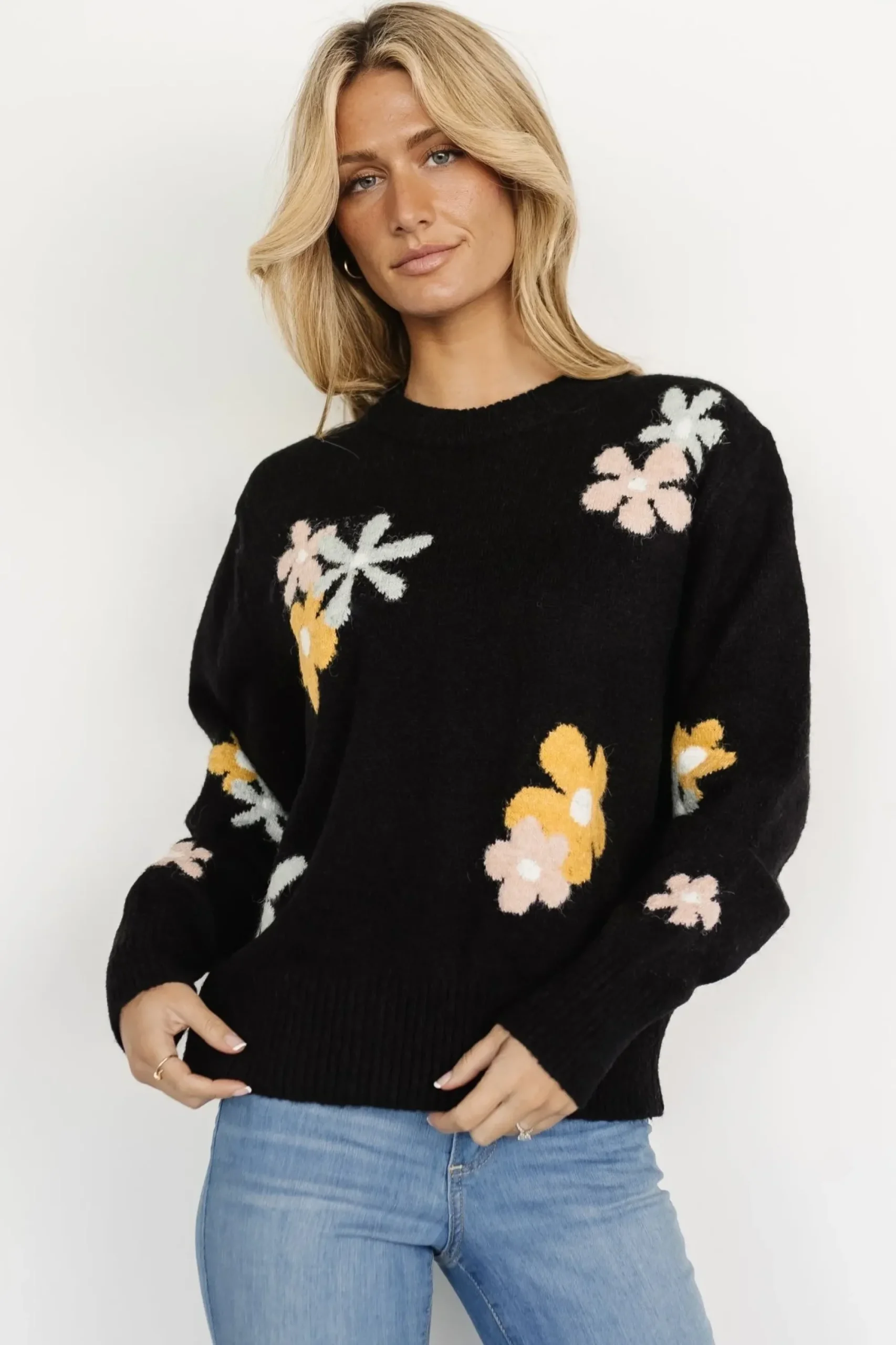 Discount Baltic Born Roxy Sweater | Black Flower